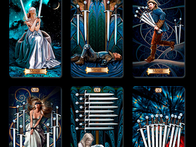 A deck of Tarot cards. Minor Arcana - Swords arcan card collection freelance minor sword tarrot