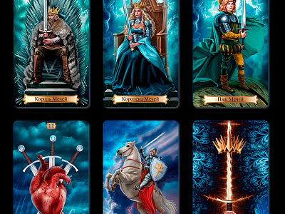 Minor Arcana - Swords cards collection freelance illustration taro