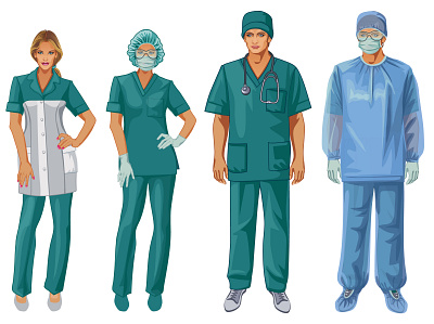Uniform of medical personnel freelance hospital vector