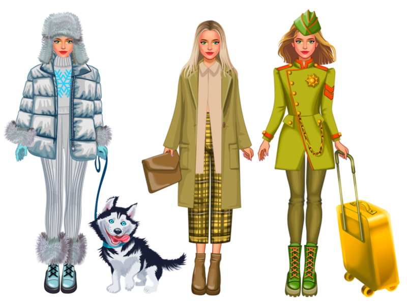 Doll clothes and accessories accessories clothes collection doll freelance game vector