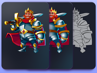 The Knight King, .svg format cartoon casino freelance game illustration king onlain royal rpg vector