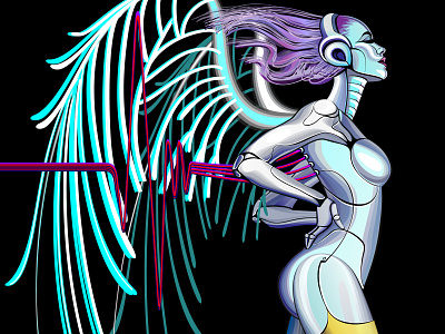 Cyber Angel collection freelance illustration vector