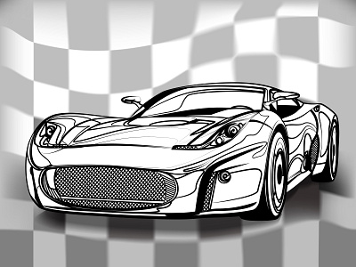 Silhouette of sport car for racing sports