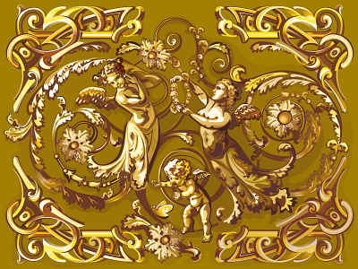 Angels in style of a baroque