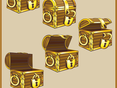 Chest set for game interface currency