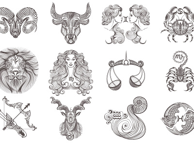 12 signs of the zodiac tattoos.