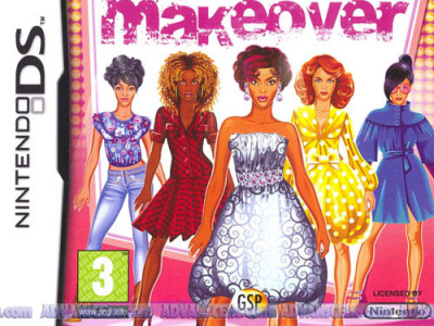 The game "Supermodel Makeover by Lauren Luke" for Nintendo DS collection freelance game girl illustration retro vector