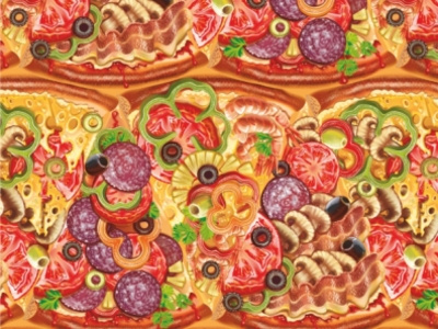 Seamless pattern pizza circle
