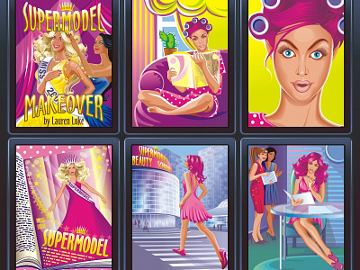 Comic book screens for the game comics freelance game girl supermodel vector