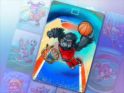 Basketball Coach's Card basketball card coach collection freelance game illustration vector