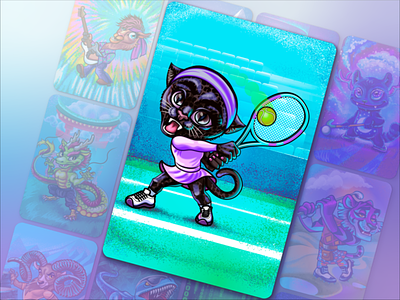 Tennis Coach Card card coach collection freelance game illustration tennis vector