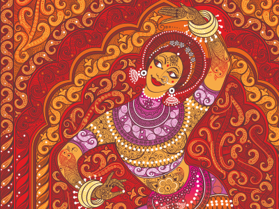 Magic of the Indian Dance dance freelance illustration indian magic ornament vector