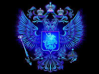 Arms Russia arms emblem national neon russia vector