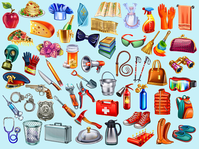 180 objects collection for iOS game "Ski Park"