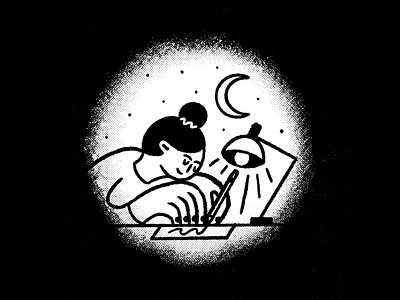 Night Owl 🌙🦉 branding chandoodles design designer doodle illustration illustrator oregon pdx portland texture