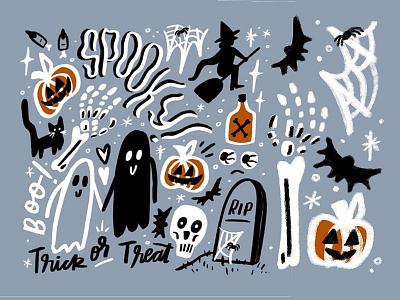 SPOOKY! chandlettered chandoodles illustration