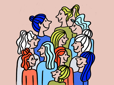 Happy Ladies chandoodles illustration