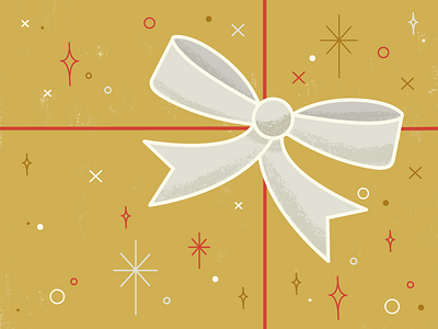 Silver Bows chandoodles christmas illustration