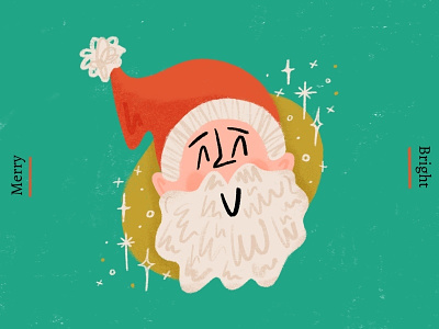 Merry & Bright chandoodles christmas doodle illustration merry santa