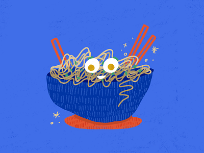 Noodle Doodle chandoodles design designer doodle foodillustration illustrated food illustration illustrator noodles ramen smiley texture