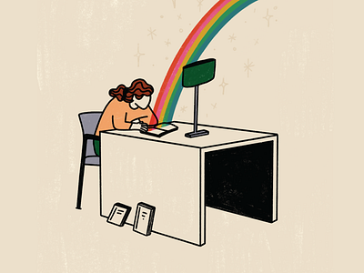 Reading Rainbow books chandoodles doodle illustration illustrator procreate rainbow reading texture