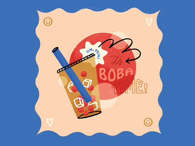 Um, Yum! artist boba bobatea chandoodles design designer doodle food food and drink hobo illustration illustrator type typography