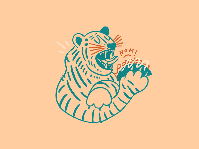 Tiger + Taco alliteration boston designer boston illustrator boston food doodle food nom taco tiger illustrator designer design doodle illustration chandoodles