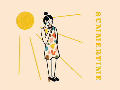 Summertime boston chandoodles design designer doodle icecream illustration illustrator shapes summer summer lady summertime