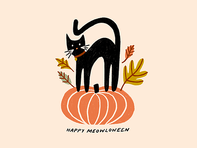 Meowloween black cat boston cat chandoodles design designer doodle halloween illustration illustrator pumpkin