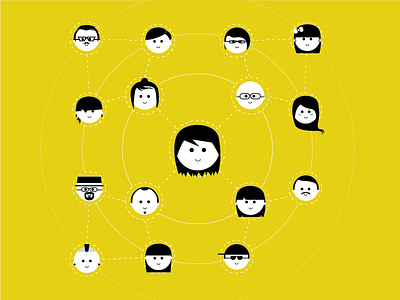 Social Network character design ilustration social network vector