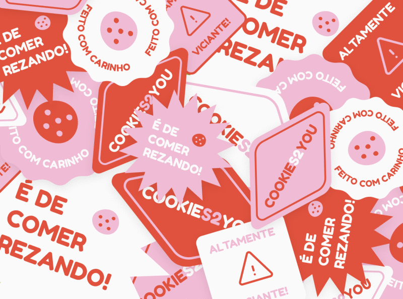 Cookies2 brand branding brazil cookie cookies design design art designs graphic graphic design minimal art pink selo sticker typography vector