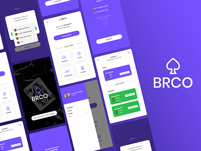 BRCO App Design UI/UX app appgame branding design flat game gameapp interface interfacedesign mobile player purple tech ui userexperience userinterface ux uxdesign vector