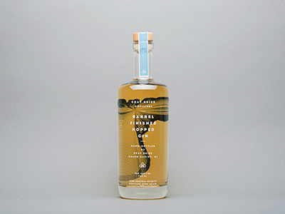 Grey Skies Distillery gin packaging typography