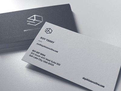 Depth Interactive Business Cards branding business card depth duplex foil identity layout letterpress print