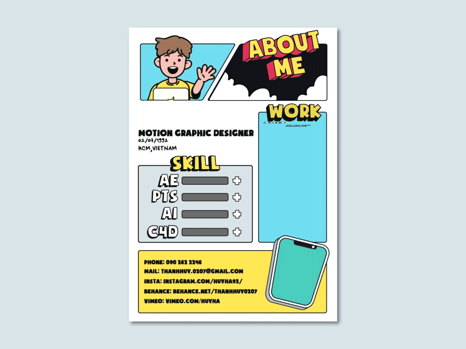 Personal Resume/CV ae after effect animation creative curriculum curriculum vitae cv design gif graphics illustration motion resume