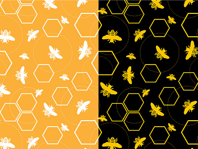Bumblebee bees black bumblebee gold illustrator insects pattern textile vector