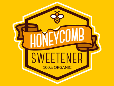 Honeycomb Sweetener gold honey honeybee illustration illustrator logo logo deisgn yellow
