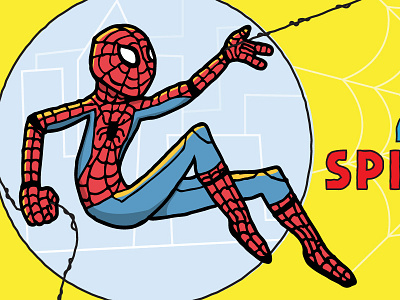 Spider Man birthday comic illustration invitation spider man