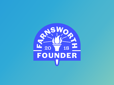 Farnsworth Founder badge crest founder logo torch