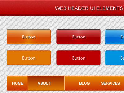 Web Header Ui Elements elements header psd ui