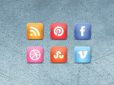 Grid Style Social Media Icon Set