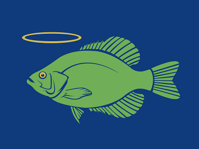 Holy Crappie blue crappie fish green holy illustrator vector yellow