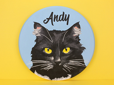 Andy The Cat black cat gift hand painted rip