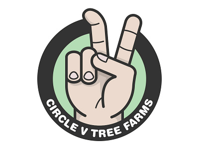 Circle V Tree Farms Logo hand illustrator logo peace tree