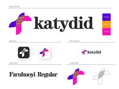 Katedid Logo Design brand community app elegant female label lady logo logotype ui women