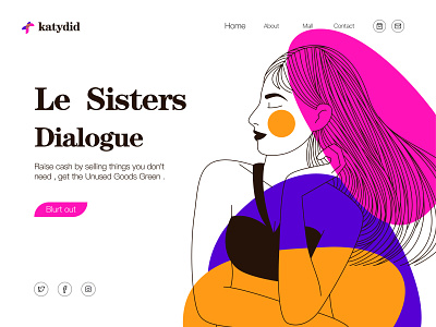 Katedid Web conceptual design II brand branding design elegant female design illustration logo ui web design women