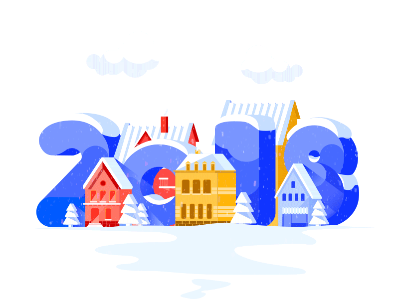 Happy Chinese New Year 2018 animation blue empty illustration new onboarding snow states ui winter year