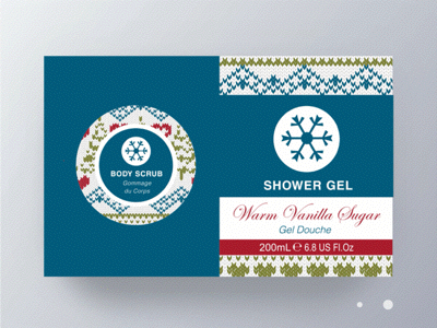 Christmas Ville bath blue brand gel graphic label logo package typography