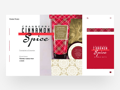 Cranberry cinnamon on spice brand illustration label logo package retro typography