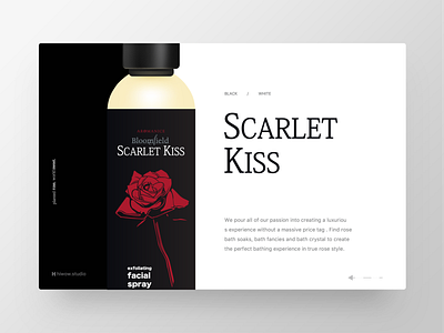 Scarlet Kiss bath black brand branding flower label package red rose shower